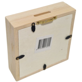 Spaarpot lijst 13x13x4cm plexiglas