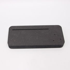 plankje breed 15x6,5cm voor foto of kaart met gleuf 10cm voor droogbloemen zwart