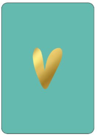 cadeaukaartje hart goud