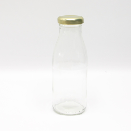 Glazen fles met gouden dop 250ml