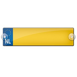 nummerbord met zuignappen