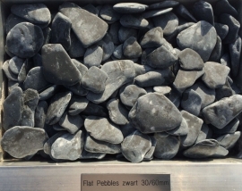 Flat Pebbles zwart 30/60 mm  0,7 m3  1000kg