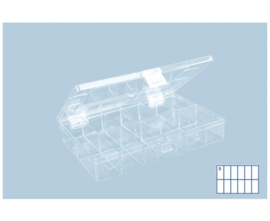 Kunststof assortimentskist PS-COMPACT 12-vaks