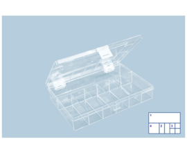 Kunststof assortimentskist PS-COMPACT 8-vaks