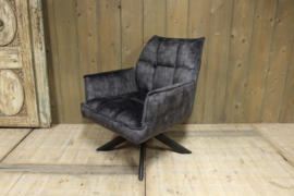 Draaifauteuil velvet antraciet 360 graden