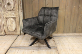 Draaifauteuil velvet groen 360 graden