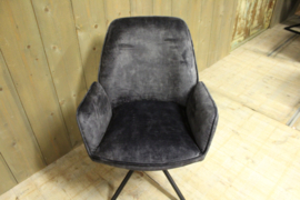 Eetkamerstoel Gaby antraciet velvet