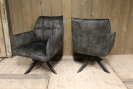 Draaifauteuil velvet groen 360 graden