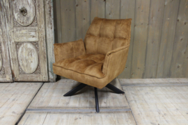 Velvet geel draaifauteuil 360 graden