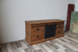 Teakhouten tv meubel industrieel 160 cm