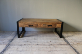 Mangohouten salontafel 2 lade 120 cm