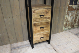 Mangohouten boekenkast met lade 55 cm