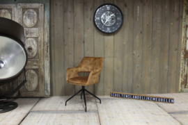 Industriële design eetkamerstoel velvet Sikki Goud