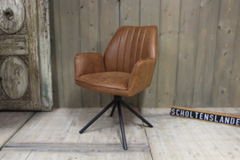 Industriële Stoel Henk Bull leer Cognac