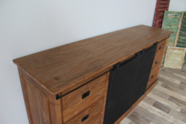 Teakhouten dressoir industrieel 200 cm