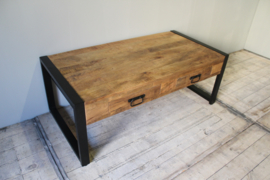 Mangohouten salontafel 2 lade 120 cm