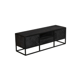 Tv meubel mangohout zwart 165 cm
