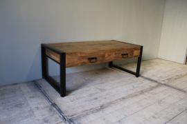 Mangohouten salontafel 2 lade 120 cm