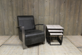 Industriële Fauteuil Geschuurd Leer