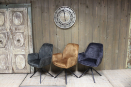 Eetkamerstoel Gaby geel velvet