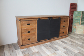 Teakhouten dressoir industrieel 200 cm