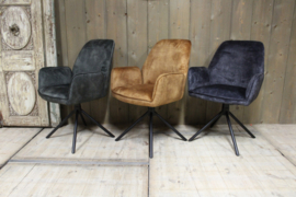 Eetkamerstoel Gaby geel velvet