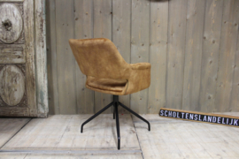 Industriële design eetkamerstoel velvet Sikki Goud