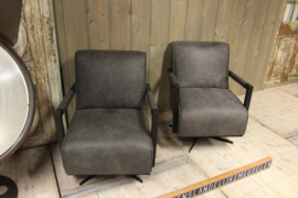 Industriële stoffen draai fauteuil Assen