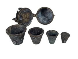 Antieke apothekers bronzen nestgewichten – 6-delige set – Neurenberg, Duitsland