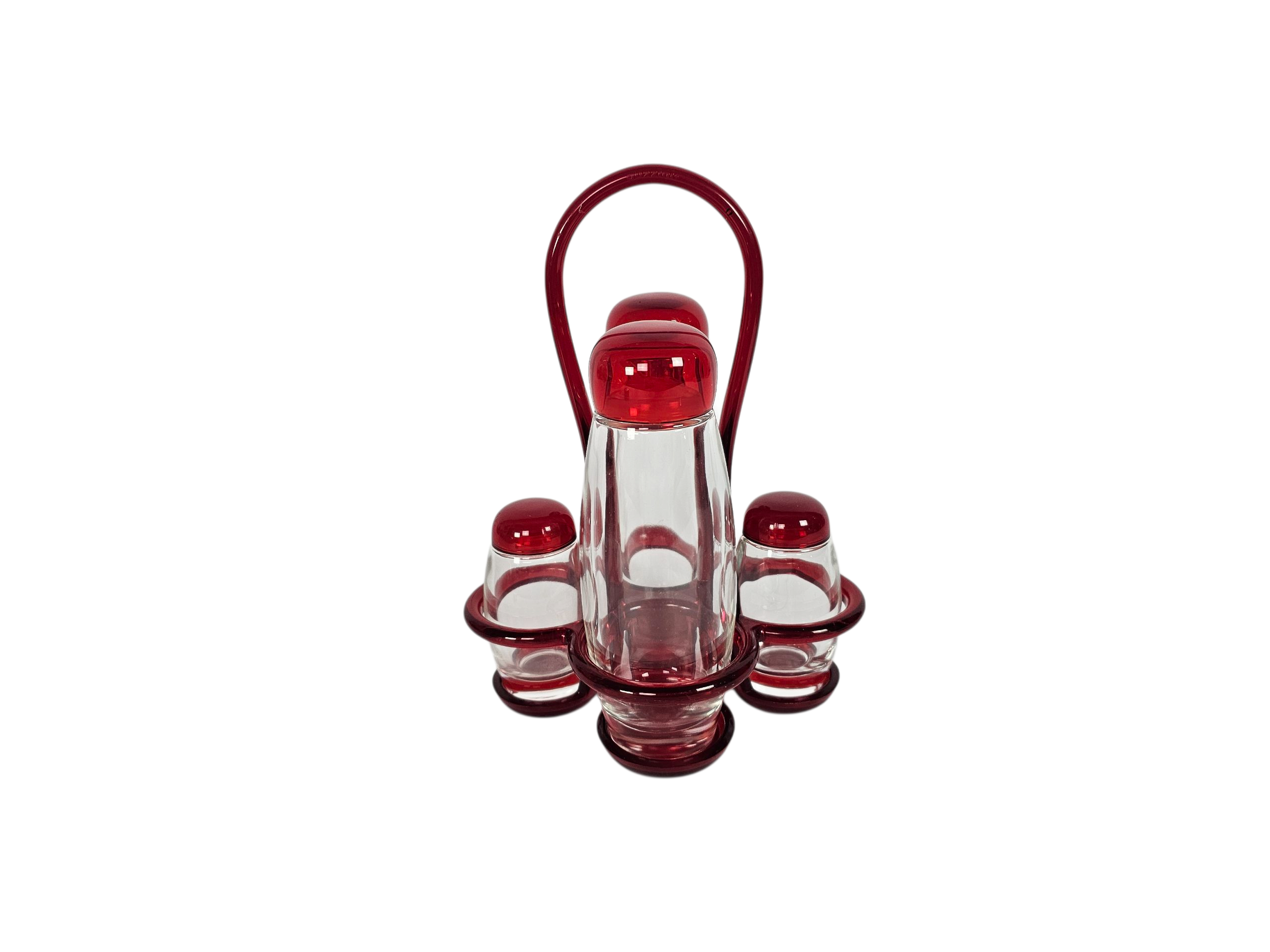 Guzzini - Made In Italy - Glas Cruet set - design Elisabeth Vidal - Italie - 90's