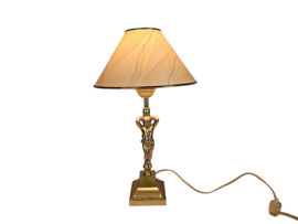 Hollywood Regency stijl - messing - verguld - onyx  - tafellamp - 60's