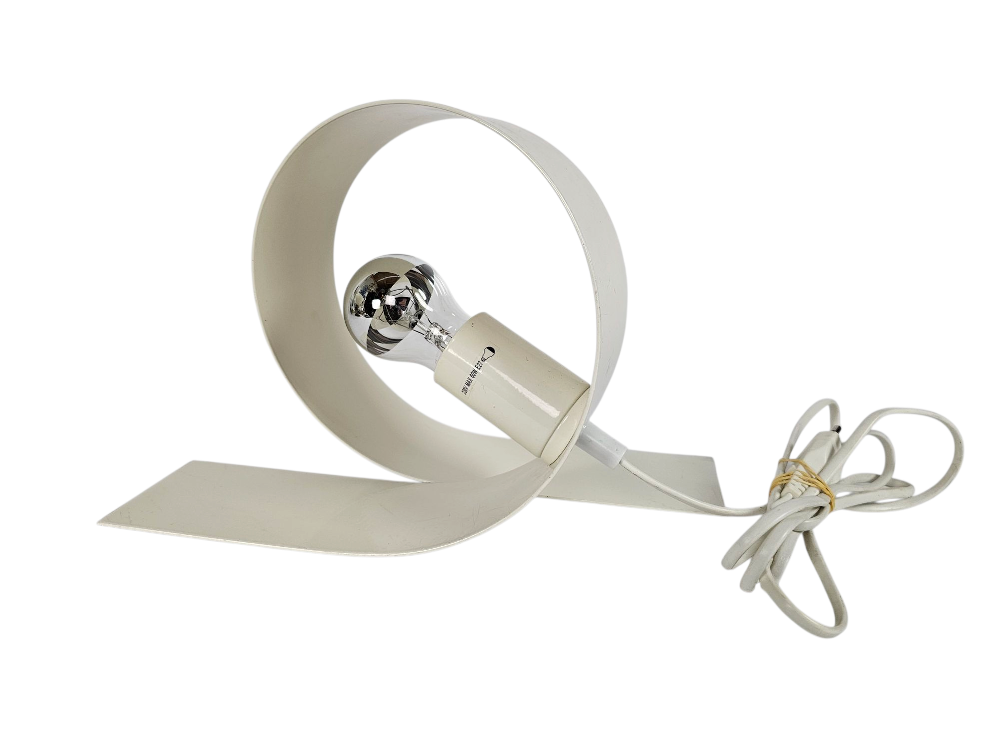 Massive -  Made in Belgium - Looping lamp - tafellamp - wit gelakt - 90's