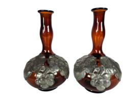 Verreries Doyen - Art Deco - glas - tin - karaffen - (set) 2 - 1920-1950