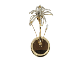 Hollywood Regency stijl - messing - verguld - kristal - wandlamp - 80s