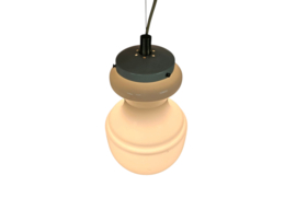 Murano - Italie - kegellamp - opaline - hanglamp -  mid century - 70's