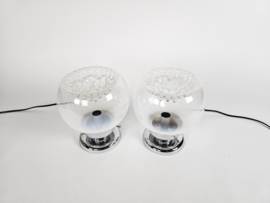 Murano  - Mazegga - Carlo Nason - tafellampen (2) set - glas - chroom - 60's