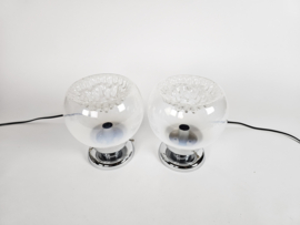 Murano  - Mazegga - Carlo Nason - tafellampen (2) set - glas - chroom - 60's