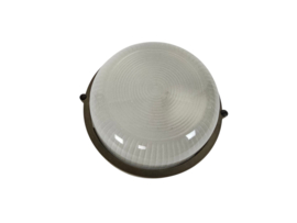 Scheepslamp - Bullseye lamp - messing - glas - wandlamp - massief - 80's
