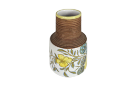 Fratelli Fanciullacci - Sgraffito vaas - terracotta - bloemen - Italie - 1960's