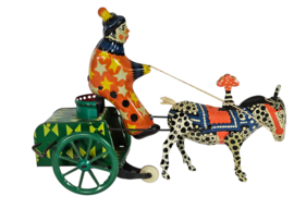 Tin Toy - Clown op ezel - opwindbaar - China - 3e kwart 20e eeuw