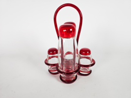 Guzzini - Made In Italy - Glas Cruet set - design Elisabeth Vidal - Italie - 90's