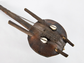 Harp Instrument - Banjo guitar - 4 snaren - Kora - West Africa -  handgemaakt - leer - 3e kwart 20e eeuw