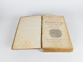 Geschiedenis, recht en wetenschap - Johannes Voet - Commentarius ad pandectas - 1734 - blank perkament