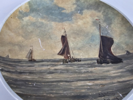 Sijfert Theodorus Portegies (1881- 1959) - Handbeschilderd - Oud Castricum - Zeegezicht - Tichelaar - 1909