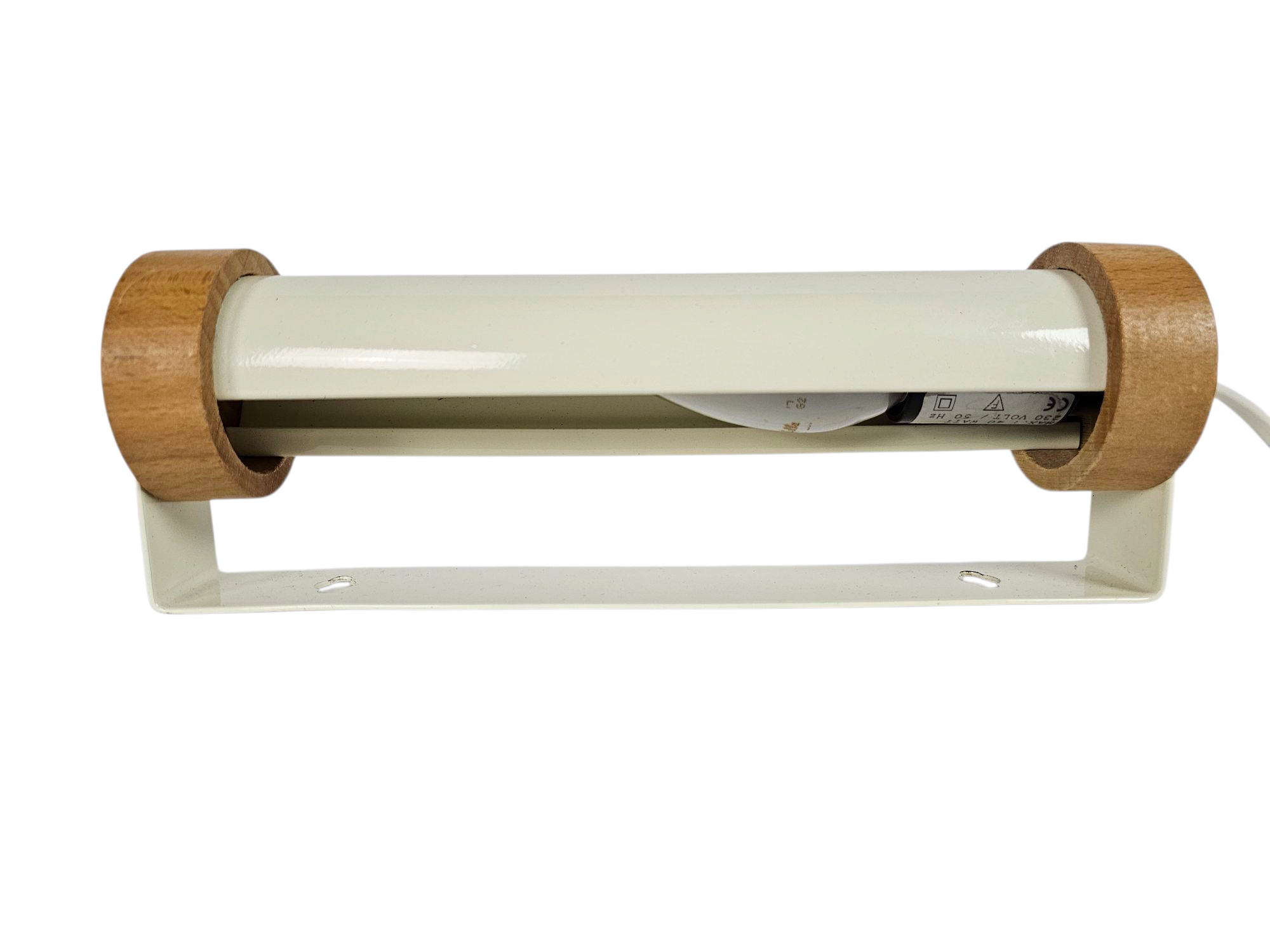 Dutch design  - bedlampje - metaal - hout - crème -  90's