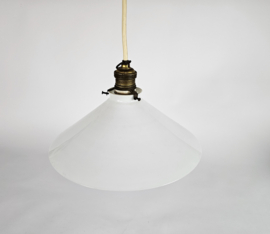 Antiek - hanglamp - opaline - koper - 2e kwart 20e eeuw