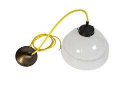 Art Deco stijl - opaline glas - koper armatuur - 1e helft 20e eeuw