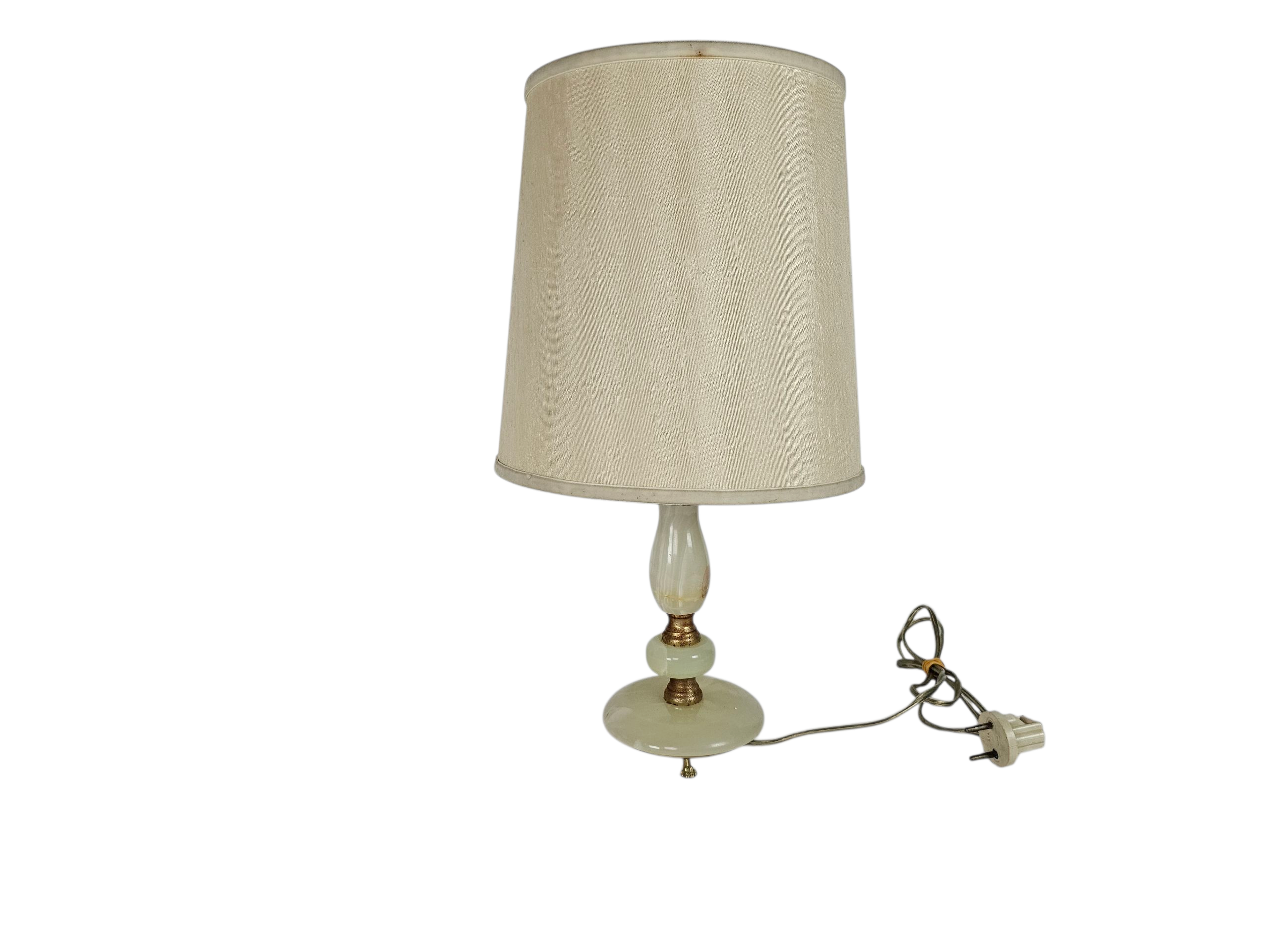 Albast - natuursteen - onyx - tafellamp - Spanje - Hollywood Regency stijl - verguld - 70's