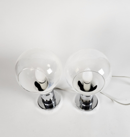 Murano  - Mazegga - Carlo Nason - tafellampen (2) set - glas - chroom - 60's