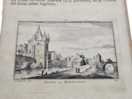 Kopergravure - Poort tot Montfoort- Abraham Rademaker - 18e eeuw